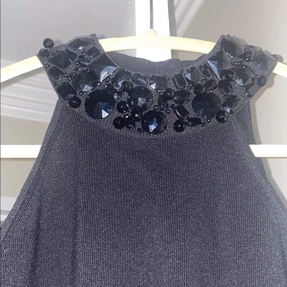 INC International Concepts Black Embellished Top cocktail new - Picture 3 of 8
